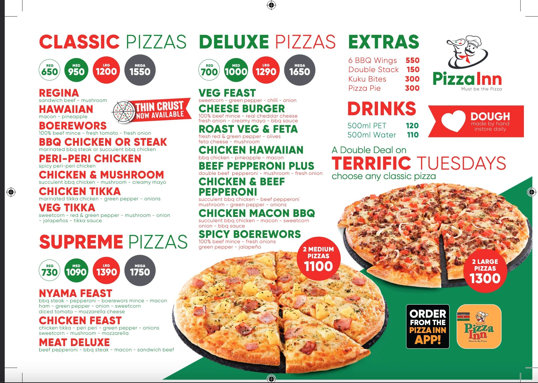 Menu for 2024 pizza pizza